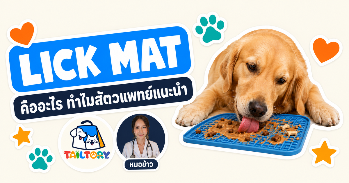 ภาพอินโฟกราฟิกสไตล์สติกเกอร์ Lick Mat กับสุนัขพันธุ์ Golden Retriever
