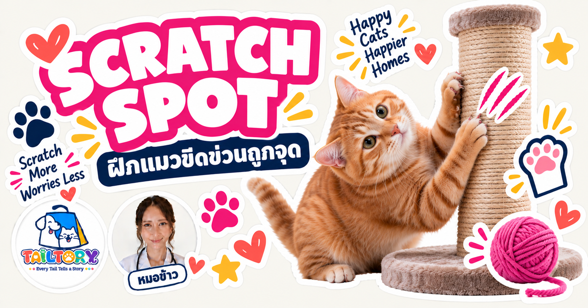 หมอข้าวสอนฝึกแมวขีดข่วนถูกจุด Tailtory